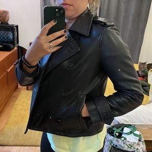 AllSaints Trae leather jacket Black